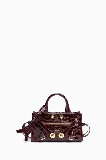 Nano Zouzou Top-handle Bag in Croc-embossed Leather