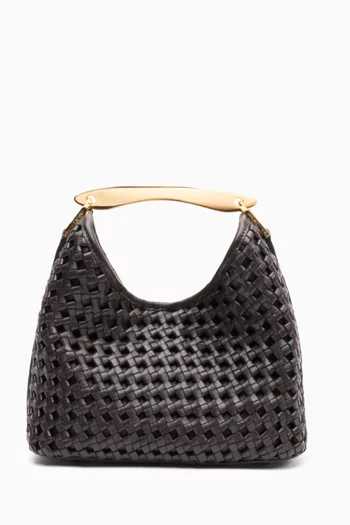 Boomerang Woven Bag in Leather