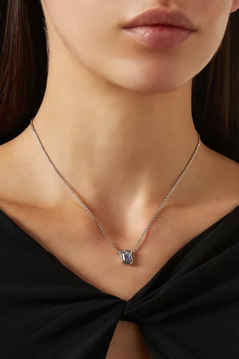 Molten Glass Pendant Necklace in Silver-tone Brass