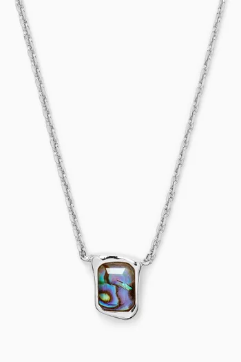Molten Glass Pendant Necklace in Silver-tone Brass