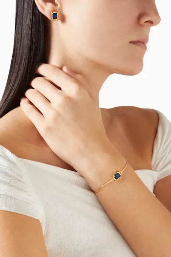 Molten Crystal Bracelet in Gold-tone Brass