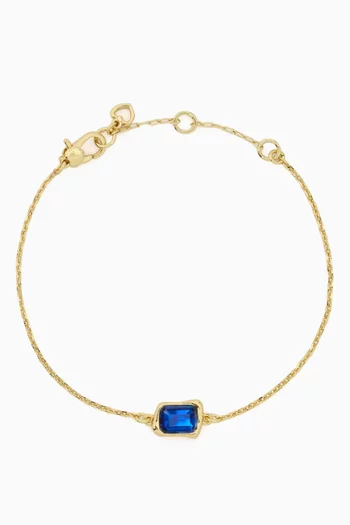 Molten Crystal Bracelet in Gold-tone Brass