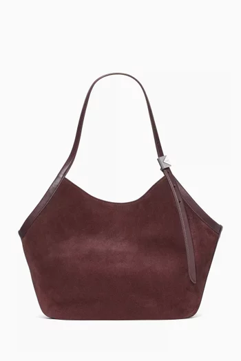 Deco Tulip Tote Bag in Suede