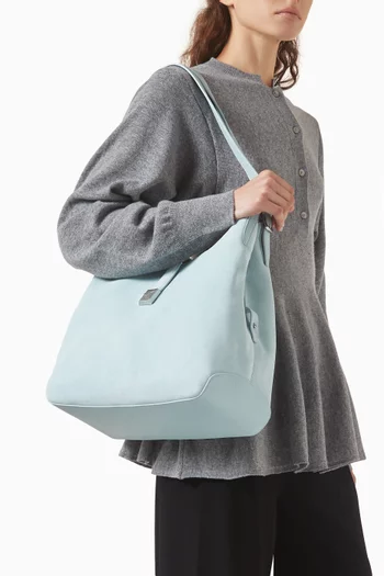 Large Deco Deco Shoulder Bag in Pebbled Leather & Suede