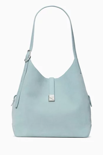 Large Deco Deco Shoulder Bag in Pebbled Leather & Suede