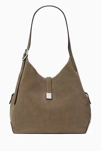 Large Deco Deco Shoulder Bag in Pebbled Leather & Suede