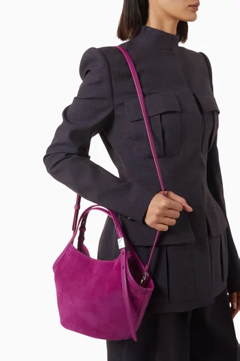 Small Deco Deco Tulip Tote Bag in Suede