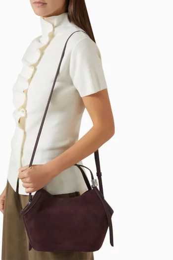 Small Deco Deco Tulip Tote Bag in Suede