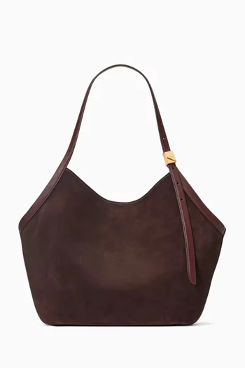 XL Deco Tulip Hobo Bag in Brushed Cowhide