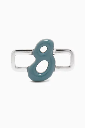 Eight Charm in Sterling Silver with Enamel