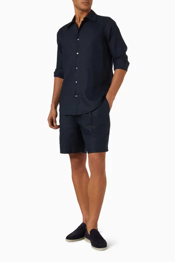 Elasticated Shorts in Linen