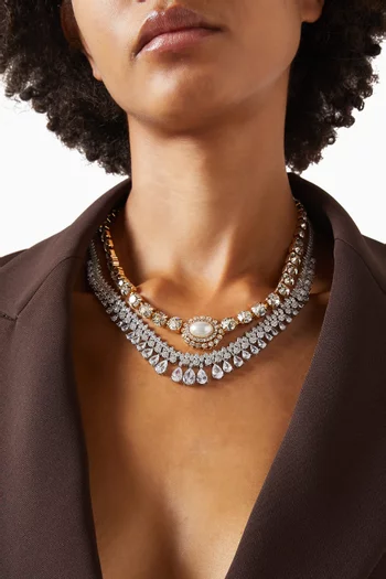 Esencia Layered Necklace in Gold and Silver-plated Brass