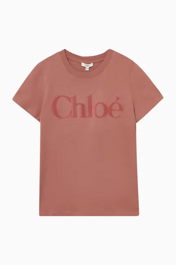 Velvet Logo T-shirt in Cotton-jersey
