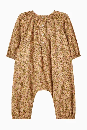 Jia Smocked Jumpsuit in Organic Cotton