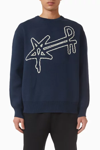 Jaquard Knit Sweater in Cotton