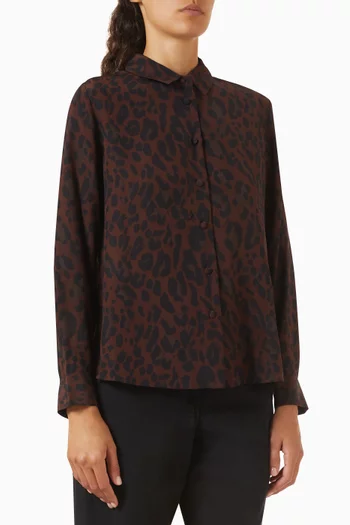 Leopard Print Top in Silk