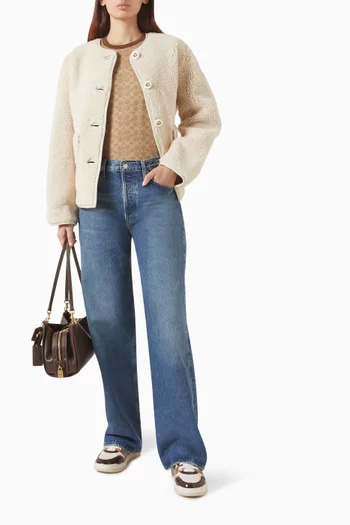 Cardigan Jacket in Shearling