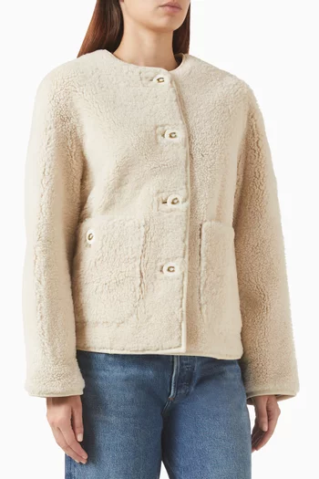 Cardigan Jacket in Shearling