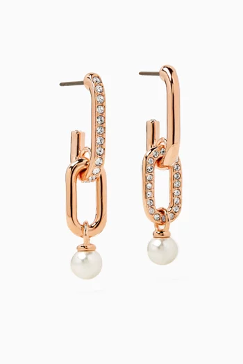 Constella Drop Earrings in Rose Gold-plated Metal