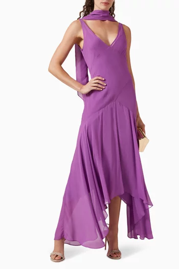 Mistica Scarf Dress in Silk Chiffon