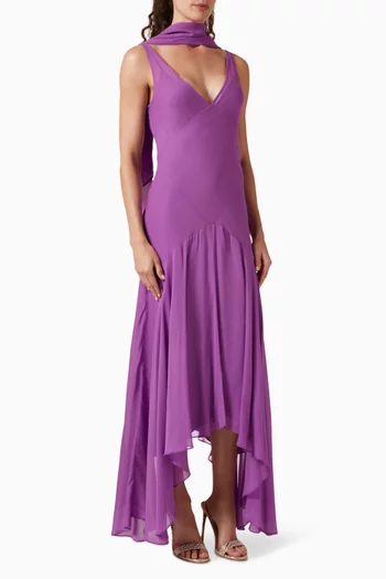Mistica Scarf Dress in Silk Chiffon