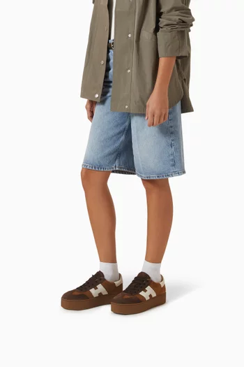 Cool Platform Sneakers in Suede & Leather