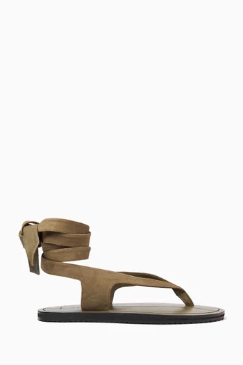 Elmer Lace-up Sandals in Suede