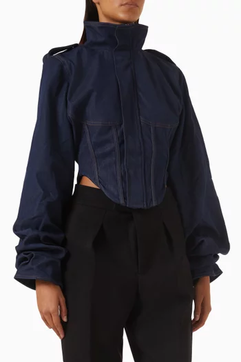 Solange Corset Jacket in Denim