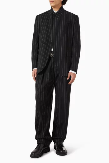 Pinstriped Single-breasted Jacket in Wool