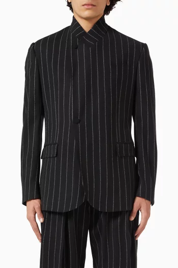 Pinstriped Single-breasted Jacket in Wool