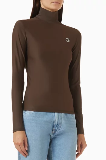 Second Skin Turtleneck Top in Jersey