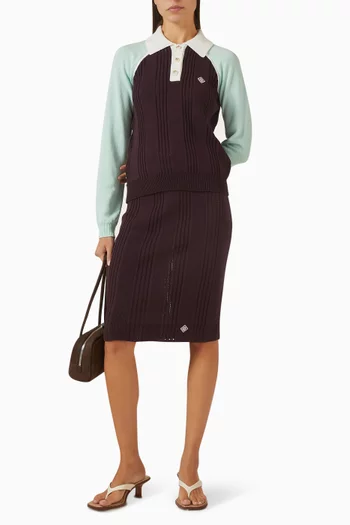 Tennis Rib Polo Shirt in Merino Wool