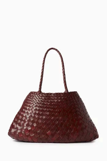 Large Santa Croce Tote Bag in Woven Leather