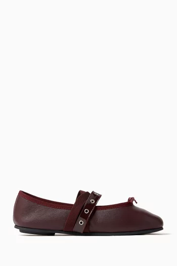 Ballet Twist Ballet Flats in Smooth Leather
