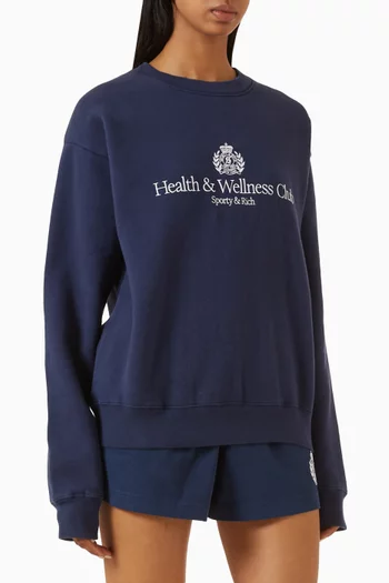 H&W Crest Embroidered Sweatshirt in Cotton