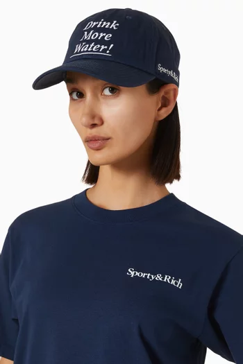 Drink More Water Hat in Cotton Twill
