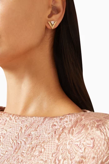 أقراط جي ليه في مرصعة بالكريستال معدن بلون ذهبي