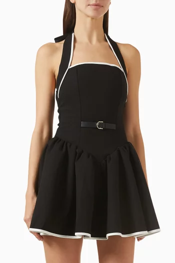 Peplum Low-neck Dress