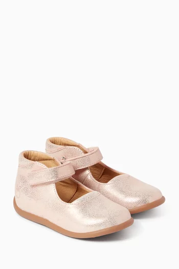 Mary Ballet Flats in Metallic Leather