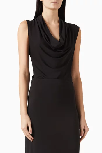 بودي سوت جانيت بفتحة رقبة درابيه مطوية