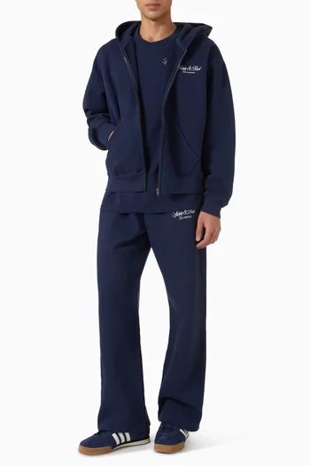 Vendome LA Embroidered Zip Hoodie in Cotton