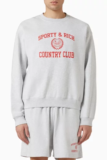Varsity Crest Sweatshirt in Cotton-fleece
