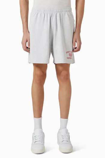 Varsity Crest Gym Shorts in Cotton-fleece