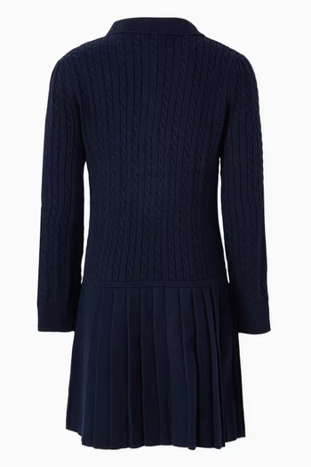 Pony Polo Dress in Cable-knit