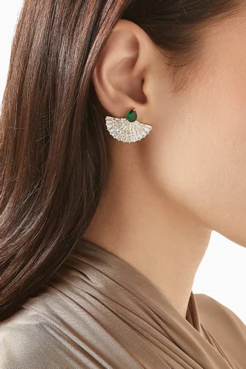 Freya Fan Stud Earrings in Gold-plated Brass