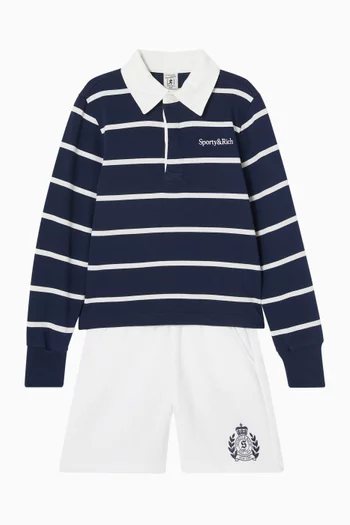 Serif Logo Rugby Top in Cotton