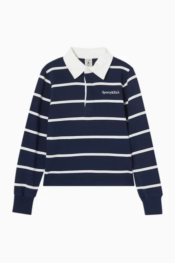Serif Logo Rugby Top in Cotton