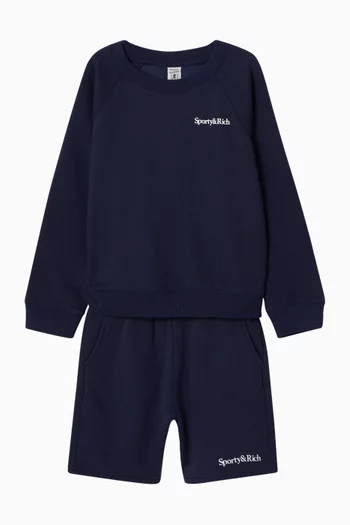 Serif Logo Gym Shorts in Cotton-fleece