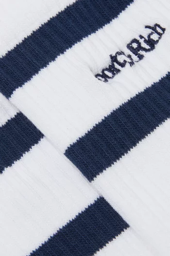 Serif Logo Socks in Stretch-cotton