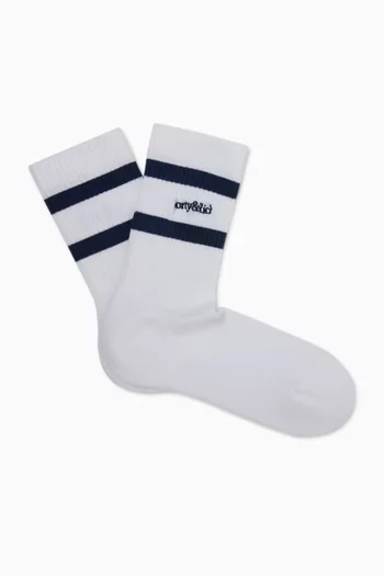 Serif Logo Socks in Stretch-cotton